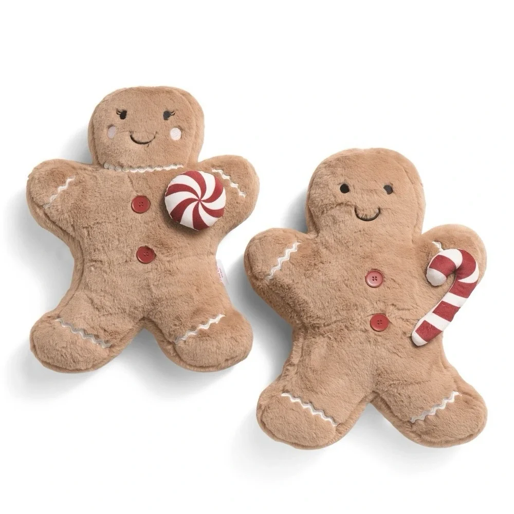 Martha Stewart Faux Fur Gingerbread Pillows 18